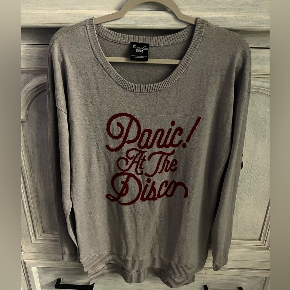 Manhead Panic! At The Disco‎ Grey Crewneck Band Sweater